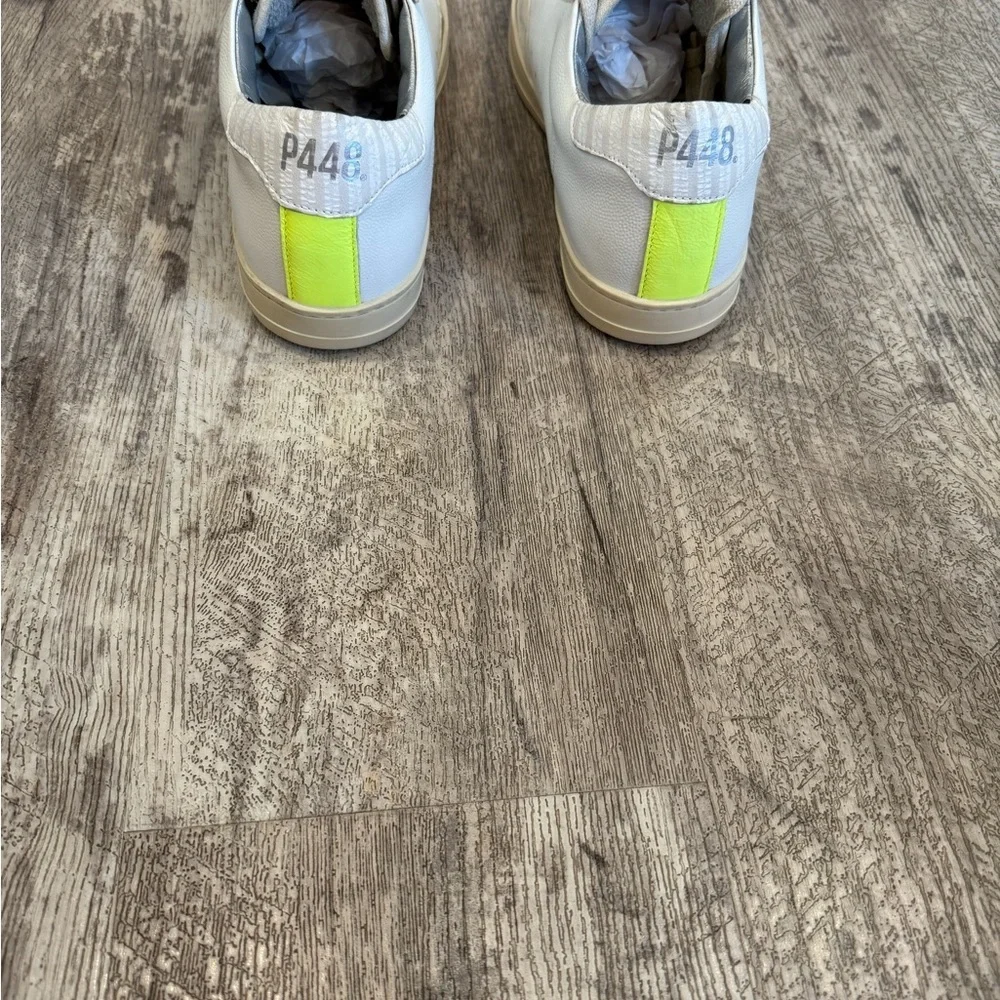 P448 Distressed Style Sneakerswith Neon Yellow Accents - Picture 3 of 11